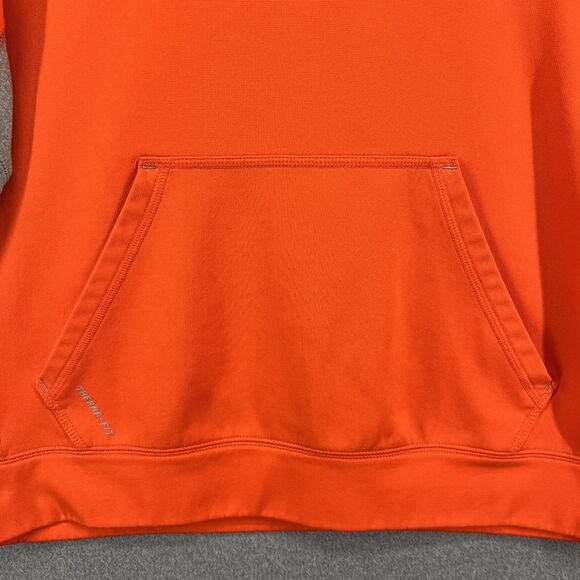 NIKE Therma Fit Hoodie Mens Medium Orange gray - Picture 5 of 16